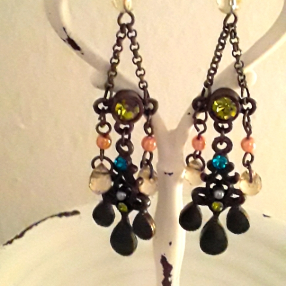 🥰 5/$25 - Bronze Boho Chandelier Earrings